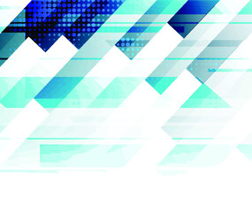 Poster - Abstract blue geometric background.