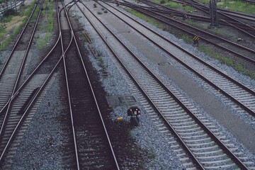 Sticker - Branched train tracks near Munich central station.