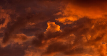 Yellow gold evening sky. In tropical countries, summer