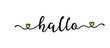 Hand sketched HALLO quote in German as ad, web banner. Translated HELLO. Lettering for banner, header, card, poster, flyer