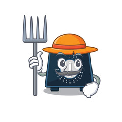 Sticker - Kitchen timer mascot design working as a Farmer wearing a hat