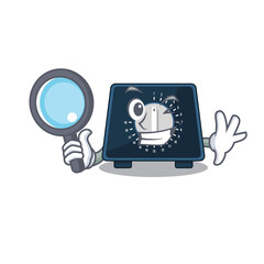 Sticker - cartoon picture of kitchen timer Detective using tools