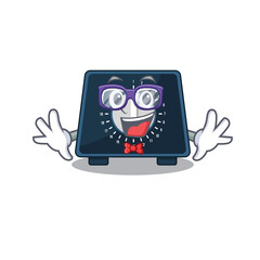 Canvas Print - A cartoon drawing of geek kitchen timer wearing weird glasses