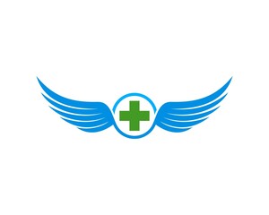 Canvas Print - Spread wing with health symbol inside