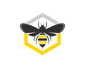 Sticker - Hexagonal shape with queen bee inside