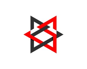 Wall Mural - Abstract twin triangle shape with S Z letter initial