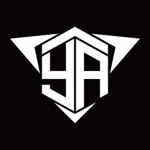 YA Logo Monogram With Wings Arrow Around Design Template