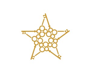 Wall Mural - Gold star and key