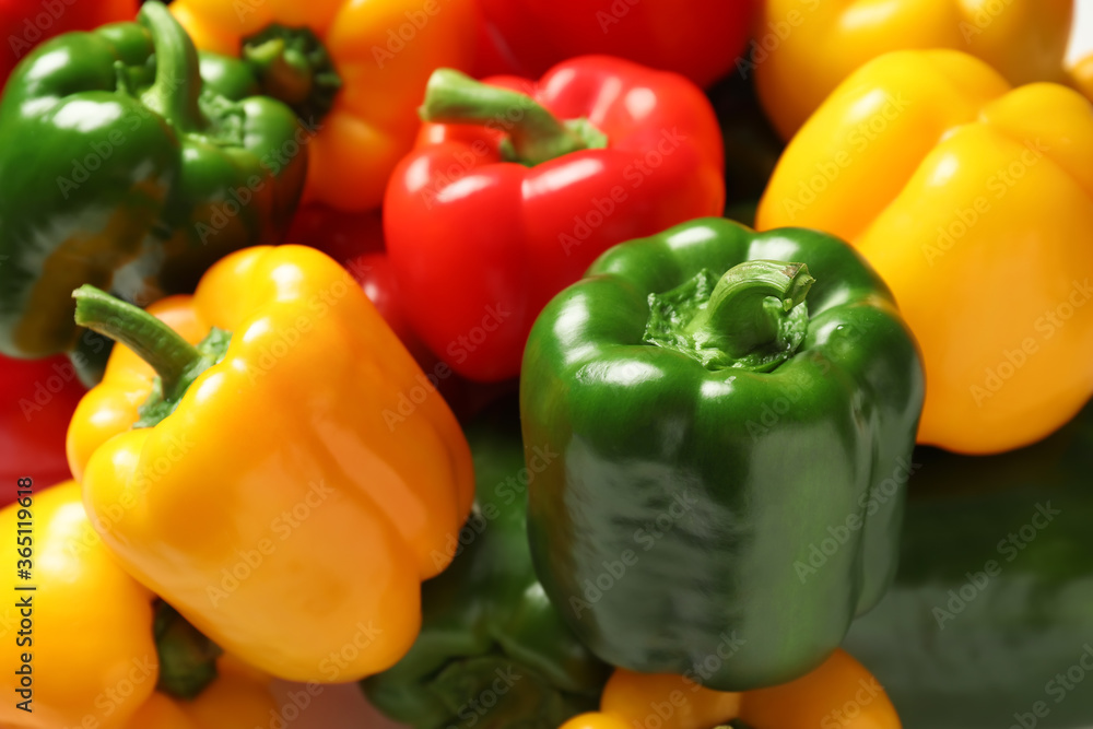 Different bell pepper as background
