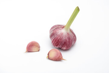 Wall Mural - 
fresh garlic on a white background