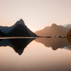 Wall Mural - Milford Sound Sunset Reflections