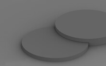 3d Gray Black Cylinder Podium Minimal Studio Background. Abstract 3d Geometric Shape Object Illustration Render. For Business Product Presentation.