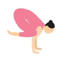 Girl Practising Yoga In Crane Pose