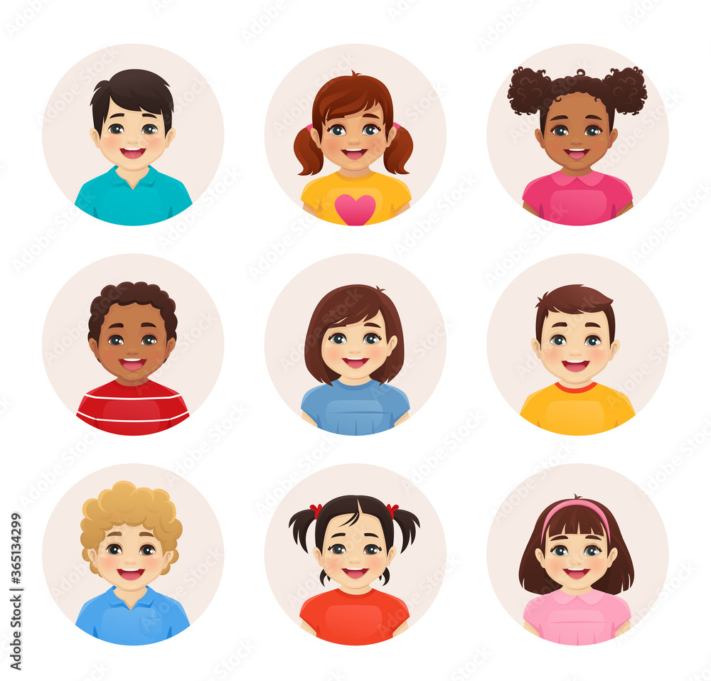 Smiling kids boys and girls holding empty blank board isolated vector ...