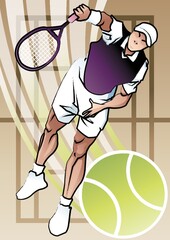 Poster - tennis player in action