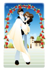 Poster - groom carrying bride