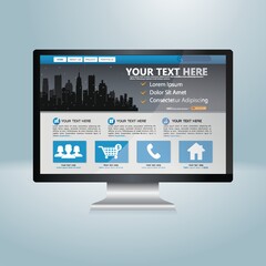 Poster - web design on a computer