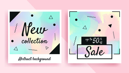 Wall Mural - Set of colorful sale labels.