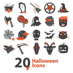 Wall Mural - set of halloween icons