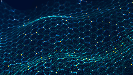 Wall Mural - futuristic hexagon background. abstract technology background. technology concept. big data. 3d