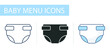 © Kateryna Sushchova - icons set for menu store, diaper