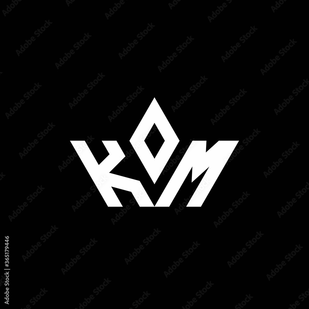 KM monogram logo with crown shape luxury style Stock Vector | Adobe Stock