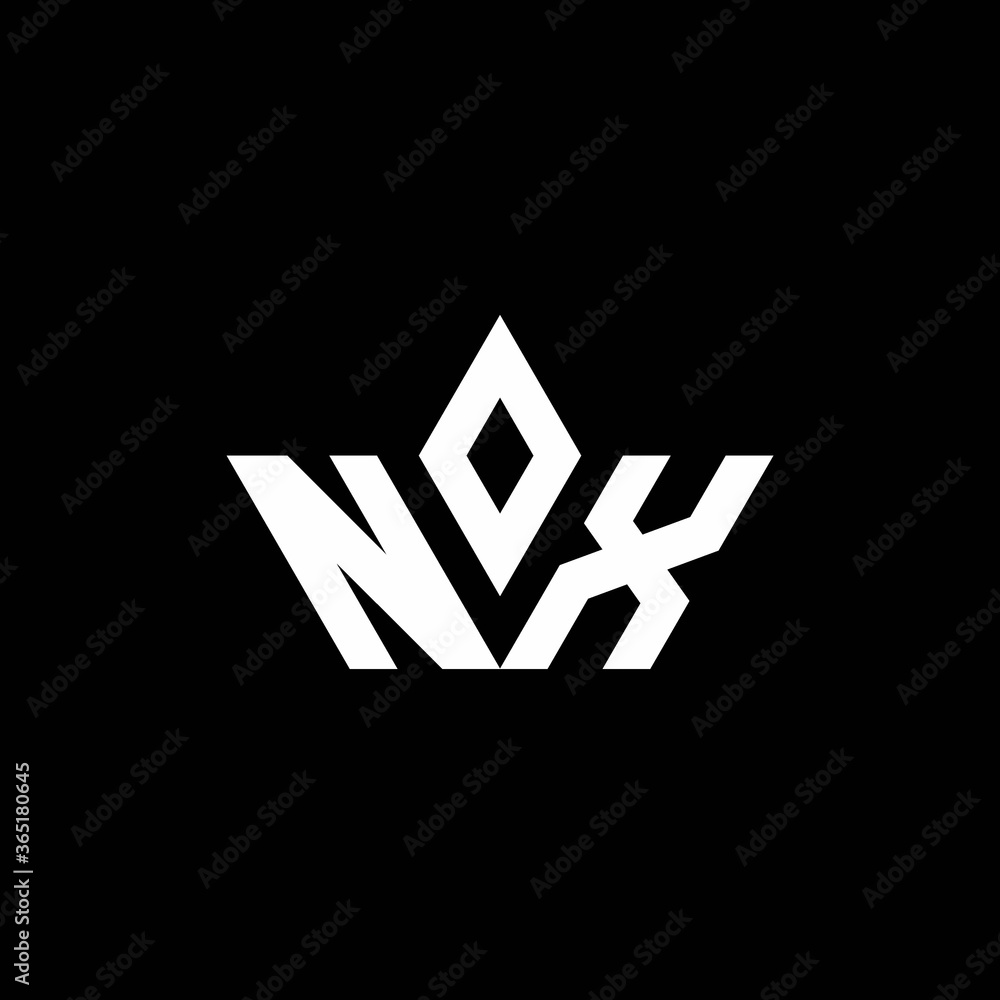 NX monogram logo with crown shape luxury style Stock Vector | Adobe Stock