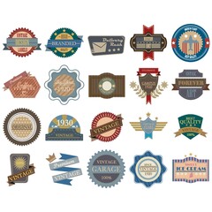 Canvas Print - collection of vintage labels