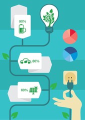 Sticker - go green infographic