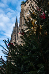 Wall Mural - St. Vitus cathedral in Prague on Christmas