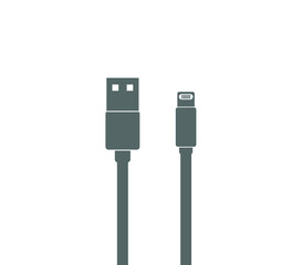 Usb cable icon. Phone charger icon. Charger icon. 