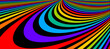 © Sylverarts - Psychedelic rainbow colored optical illusion lines vector insane art background, LSD hallucination delirium, surreal op art linear curves in hyper 3D perspective, hypnotic design.