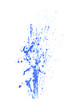 Watercolor ultramarine spot with splashes of paint isolated on a white background. Blue