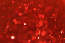 Defocused Image Of Red Christmas Lights