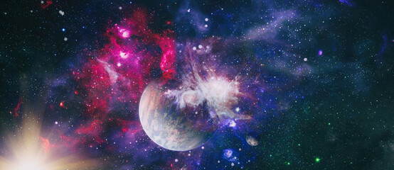 Wall Mural - high quality space background. explosion supernova. bright star nebula. distant galaxy. abstract ima