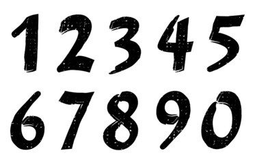 Wall Mural - Set of grunge numbers