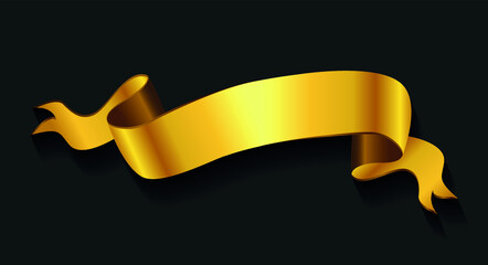 Sticker - Golden ribbon banner.