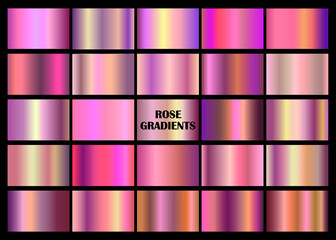 Poster - Set of rose square gradients.