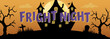 Halloween fright night vector background with spooky haunted house