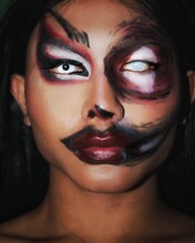 Close-up Portrait Of Man With Spooky Make-up