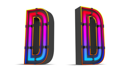 Wall Mural - Neon Light alphabet with clipping paths.