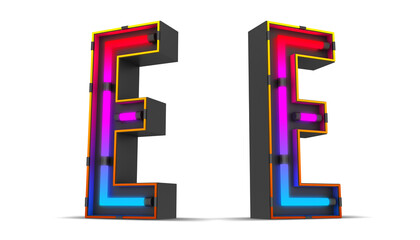 Wall Mural - Neon Light alphabet with clipping paths.