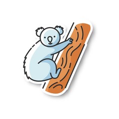 Wall Mural - koala patch. cute herbivore animal, australian native fauna, exotic wildlife rgb color printable sti