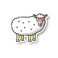 Wall Mural - sheep patch. common countryside mammal, farm wildlife, domestic animal. livestock breeding, husbandr