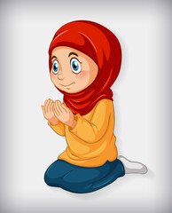 Canvas Print - Muslim girl practice religion