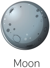 Wall Mural - isolated moon on white background