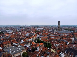 Wall Mural - Amazing view from above. So impressive and beautiful Brugge. Medieval history around you.Must see for all explorer. View from Drone. From Belgium with Love.