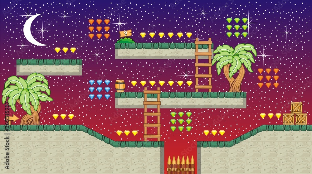 Tile Background Game Design Tile set platform for game, A set of layered vector game asset ...