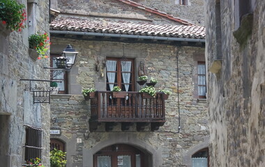 Poster - Old Rupit town Spain Cityscape., Spain Catalonia Rupit ancient town. Wonderful architecture of the old town