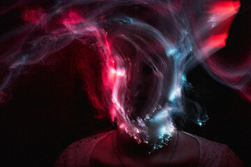 light new photo art direction, long exposure photo without photoshop, light drawing at long exposure	
